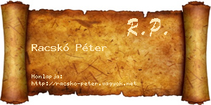 Racskó Péter névjegykártya